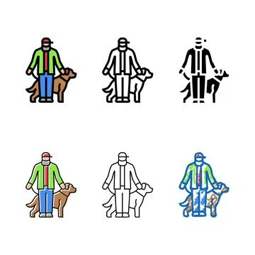 Pet elderly multipack leisure color icon vector Stock Illustration