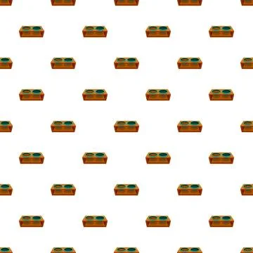 Pet feeding bowls seamless pattern looping background 库存插图