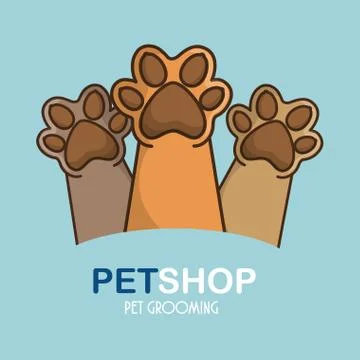 Pet feets up isolated icon Stock Illustration