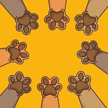 Pet feets up isolated icon Stock Illustration