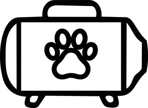 Pet first aid kit bag line art icon Illustrazione stock