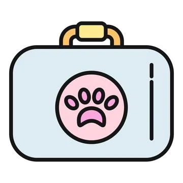 Pet first aid kit box with paw print Stock Illustration