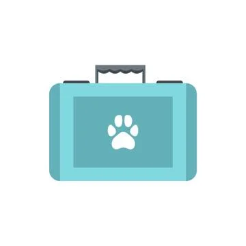 Pet first aid kit icon, flat style Illustrazione stock