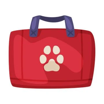 Pet First Aid Kit, Red Veterinarian Bag Cartoon Style Vector Illustration on 스톡 일러스트