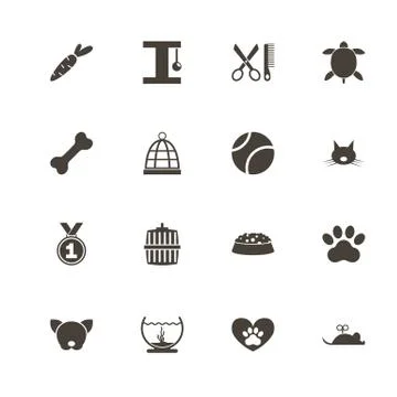 Pet - Flat Vector Icons Stock Illustration