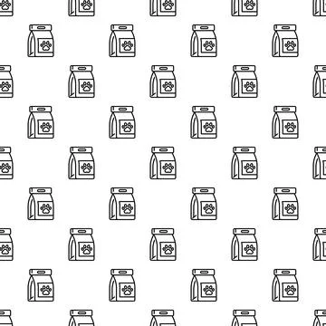Pet food bag seamless pattern for animal care background Stockillustratie