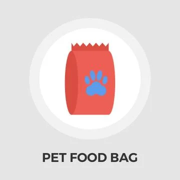 Pet food bag vector flat icon Stock Illustration