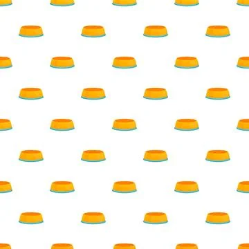 Pet food bowl repeating pattern on white background Stock Illustration