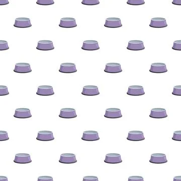 Pet food bowl repeating pattern on white background 库存插图