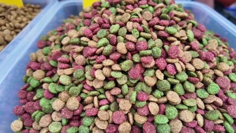 Pet food mixing process at a local store in the market 動画素材 331345041