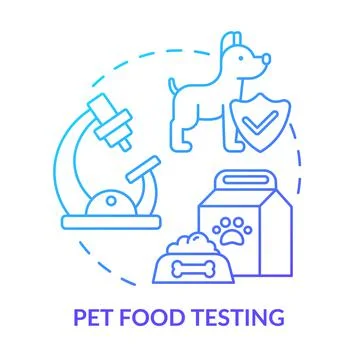 Pet food testing blue gradient concept icon Stock Illustration