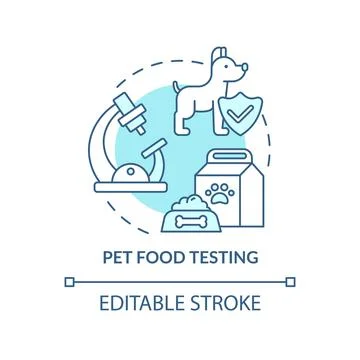 Pet food testing turquoise concept icon Stock Illustration