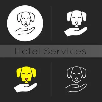 Pet friendly dark theme icon Stock Illustration