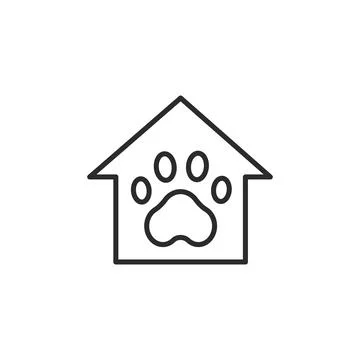 Pet-Friendly Home Icon Stock Illustration