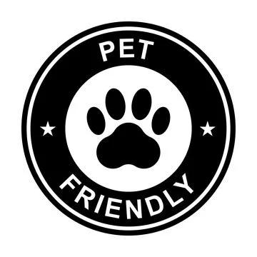 Pet friendly icon vector pet paw or dog label Vet clinic, shop sticker for .. Stock-Illustration