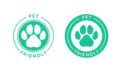 Pet friendly logo icon for Pets allowed hotel sign. Stock-Illustration