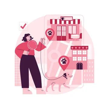 Pet friendly place abstract concept vector illustration. Stock Illustration