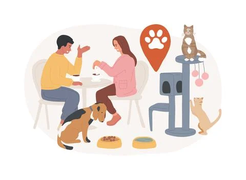 Pet friendly place isolated concept vector illustration. Ilustración de archivo