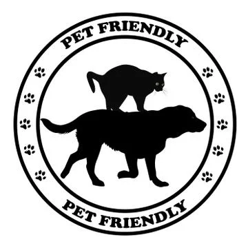 Pet friendly round sign Stock Illustration