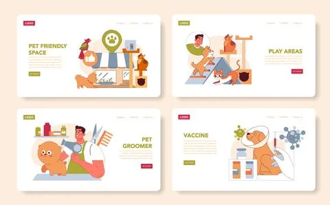 Pet Friendly Space. Flat Vector Illustration Stock Illustration