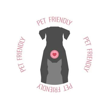 Pet friendly symbol design with cat and dog silhouette. Vector illustration Stock Illustration