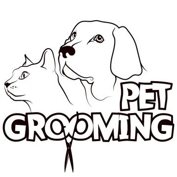 Pet Grooming and care muzzle cat and dog Stock Illustration