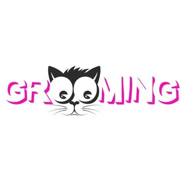 Pet grooming cat muzzle silhouette Stock Illustration