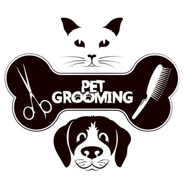 Pet grooming scissors and comb Stock Illustration