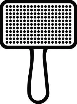Pet grooming slicker brush comb line art icon 스톡 일러스트