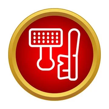 Pet grooming tools brush and comb icon Stockillustratie