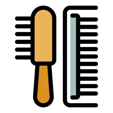 Pet grooming tools, comb and brush for cats and dogs care Stock Illustration