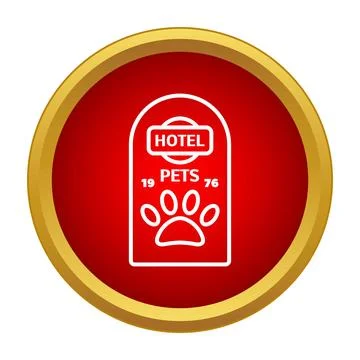 Pet hotel door hanger with paw print logo Stock Illustration