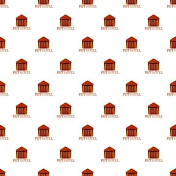 Pet hotel kennel pattern repeating background vector 스톡 일러스트