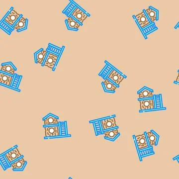 Pet house hamster vector seamless pattern Stock Illustration