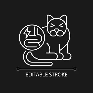 Pet IBD white linear icon for dark theme Stock Illustration