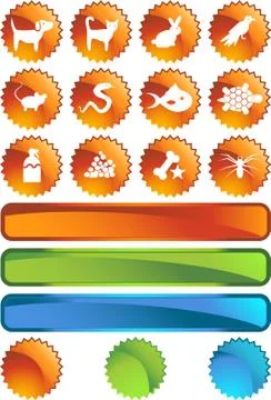 Pet icons Stock Illustration