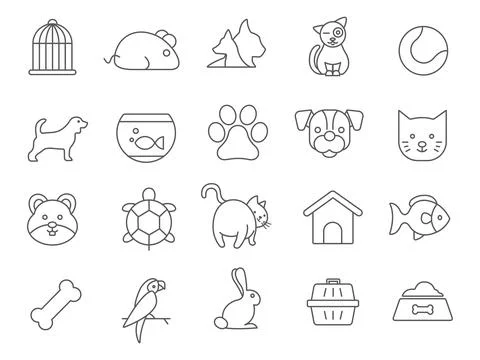 Pet Icons Stock Illustration