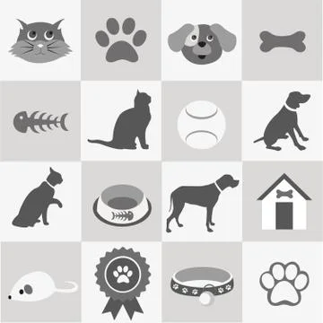 Pet icons set Stock Illustration