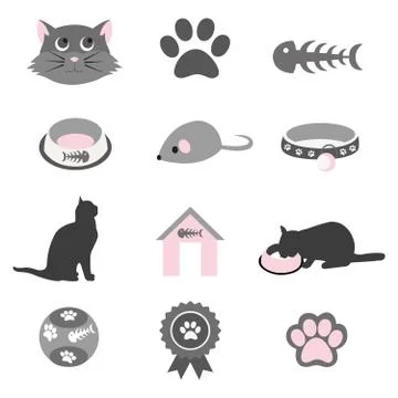 Pet icons set Stock Illustration
