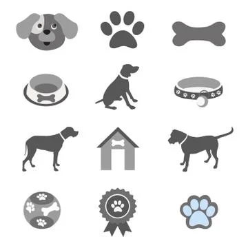 Pet icons set Stock Illustration