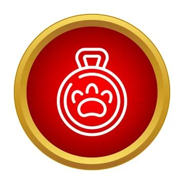 Pet id tag featuring paw print icon Stock Illustration