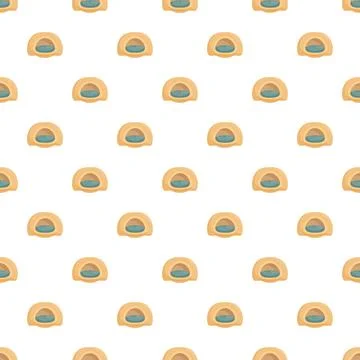 Pet igloo bed seamless pattern for animal comfort Stock Illustration