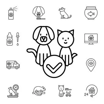 Pet, insurance flat vector icon in petshop pack Stock Illustration