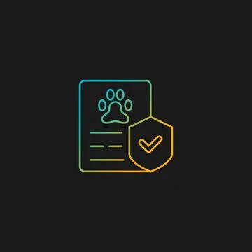 Pet insurance gradient vector icon for dark theme Stock Illustration