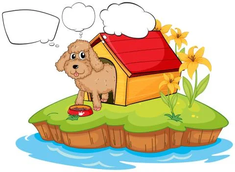 A pet in an island with empty callouts Illustrazione stock