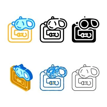 Pet leash color icon vector sign minimal Stock Illustration