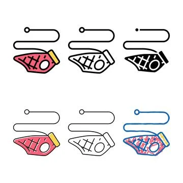 Pet leash color icon vector mix flat Stock Illustration