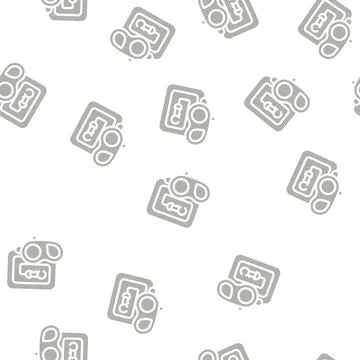 Pet leash glyph vector seamless pattern sign イラスト素材
