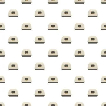 Pet litter box pattern seamless background for animal care Stock Illustration