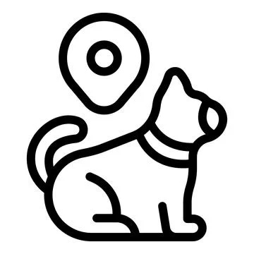Pet location command icon outline vector. System warning Stock Illustration